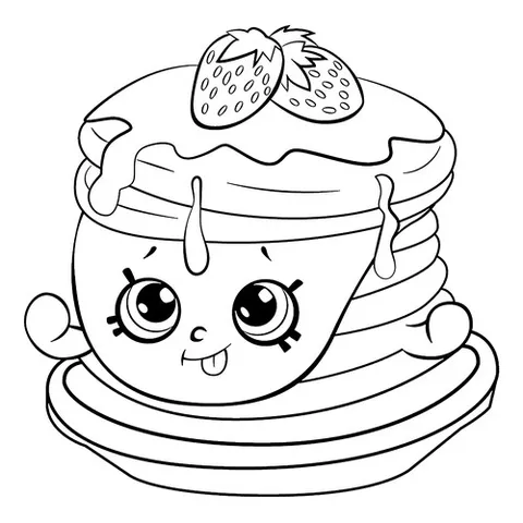 Раскраска «Шопкинс Клубничные блинчики»