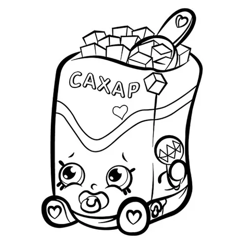 Раскраска «Шопкинс Кусочки сахара»