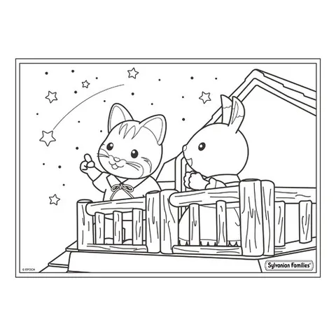 Раскраска «Малыши Sylvanian - астрономы»
