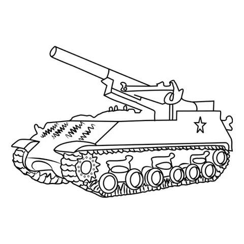 Раскраска «Cамоходная гаубица M43 (США)»
