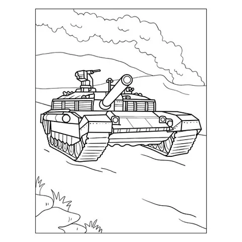 Раскраска «Российский танк T-90M»