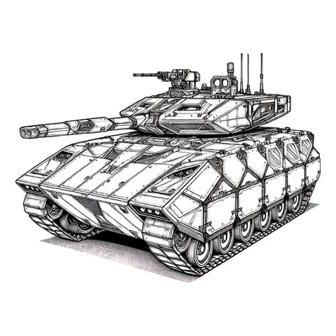 Раскраска «Танк Hyundai Rotem K3 "Чёрная пантера"»