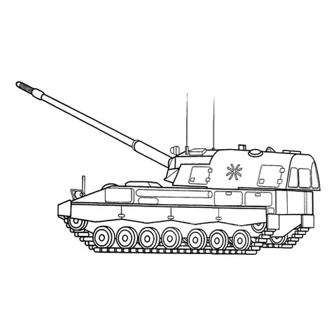 Раскраска «Немецкая самоходная артиллерийская установка PzH 2000»