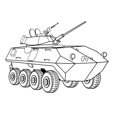 Раскраска «Швейцарский БТР LAV-25 Пиранья»