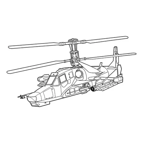 Раскраска «Вертолёт КА-50 Чёрная акула»