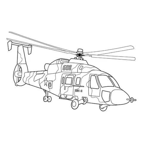 Раскраска «Вертолёт КА-60 Касатка»
